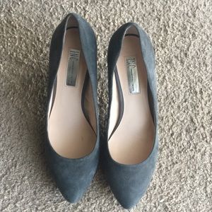 Gray Suede Pumps